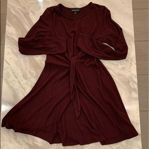 FORTUNE + IVY MAROON TIE SWEATER DRESS SIZE LARGE